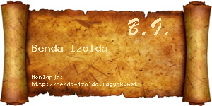 Benda Izolda névjegykártya